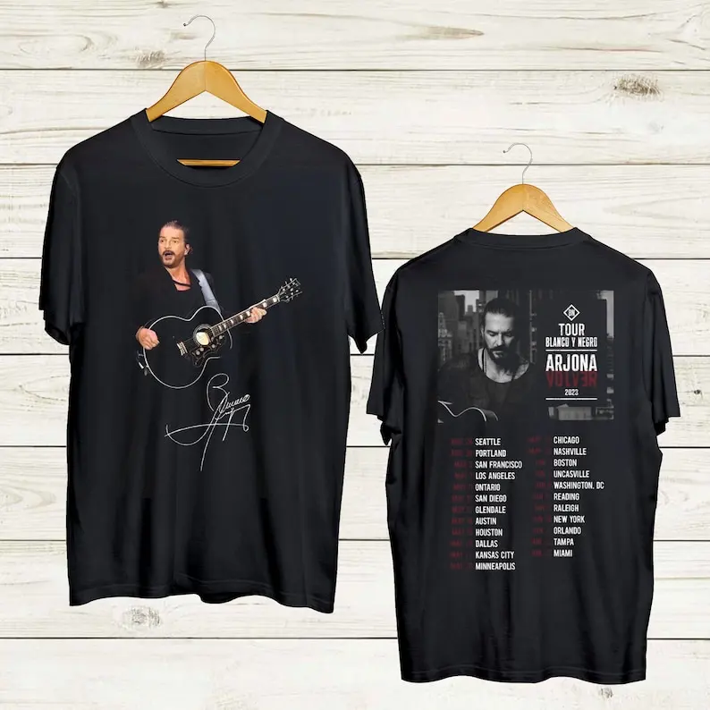 Ricardo Arjona Maglietta Uomo Unisex Ricardo Arjona Maglietta Grafica Vintage Tour Blanco Y Negro Arjona Volver 2023 Regalo Per Fan Top