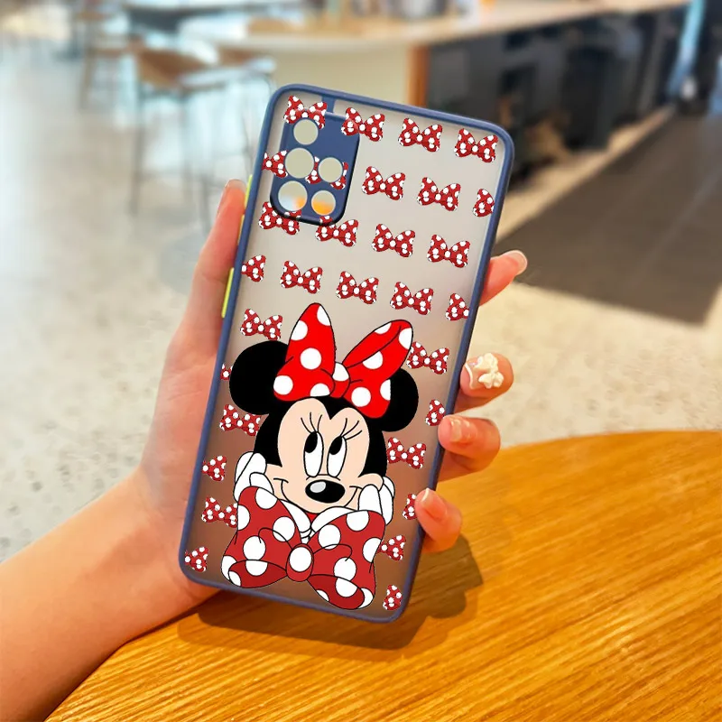 samsung cute phone cover Nụ Cười Chuột Minnie Dành Cho Samsung Galaxy Samsung Galaxy A01 A12 A02S A21S A32 A42 A51 A50 A52 A70 A71 A72 Mờ Mờ ốp Lưng Điện Thoại kawaii samsung phone cases