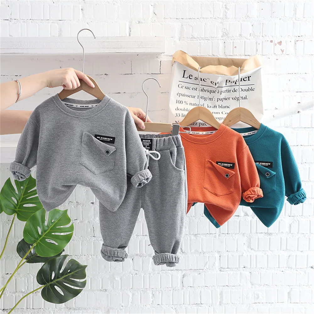 

Children Loungewear Suits for Boys Autumn Tracksuit Junior Kids Pullover Long Sleeve Shirt+Pants 2 Pcs Sets Baby Clothing