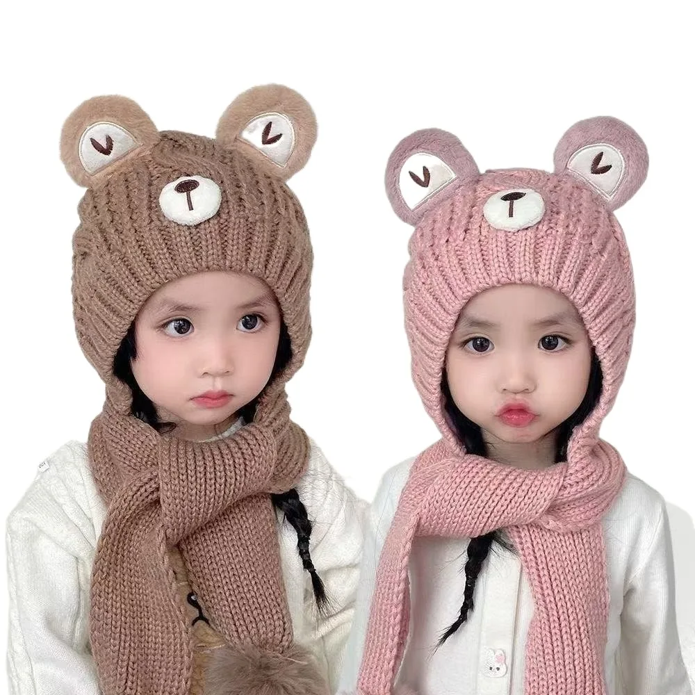 Polyester Fiber Kids Warm Beanie Hat