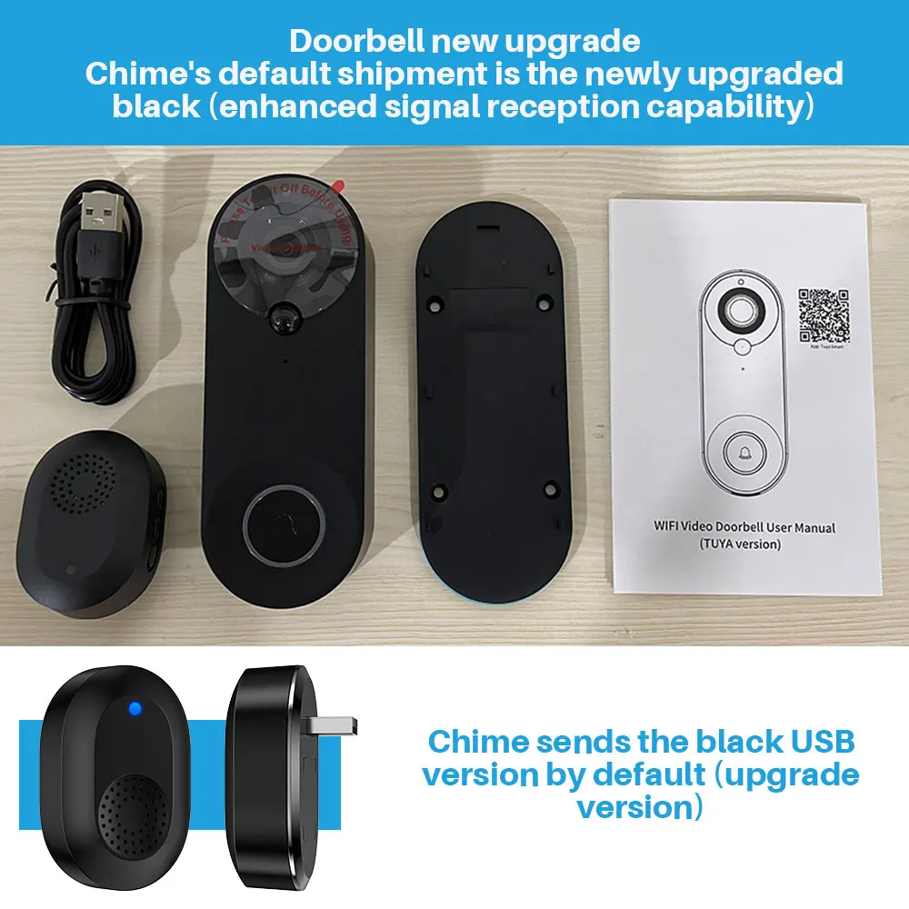 Tuya Smart Video Doorbell Camera 1080P WiFi Video Intercom Door Bell Camera Two-Way Audio Works With Alexa Echo Show Google Home 6