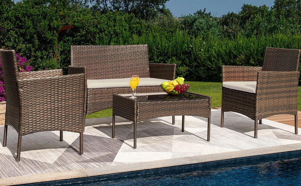 4PCS BROWN AND BEIGE 1