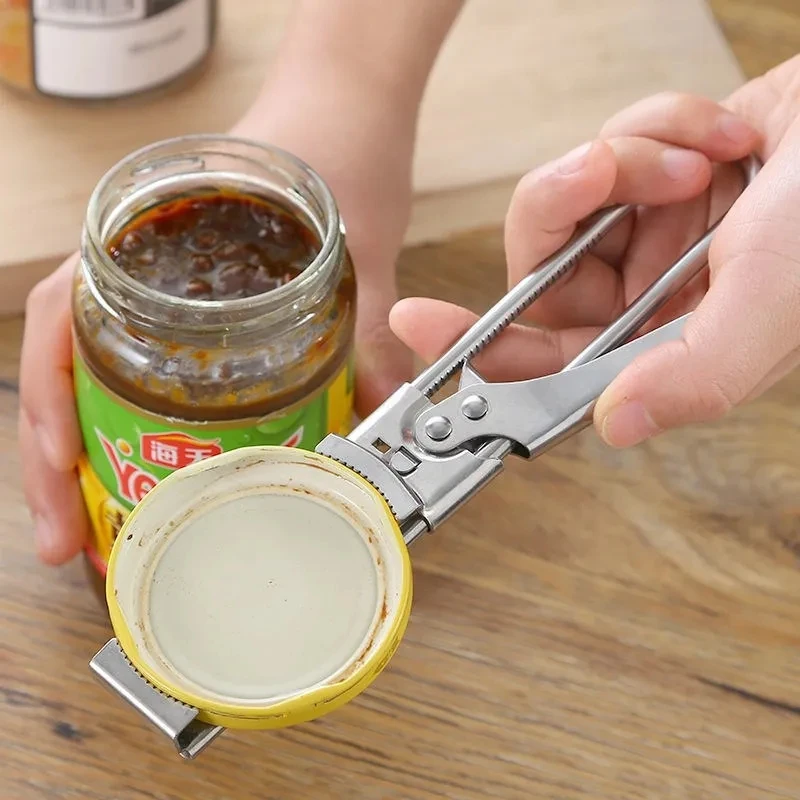 

Adjustable Jar Opener Stainless Steel Bottle Lid Opener Labor-Saving Screw Can Opener Manual Easy Grip Jar Opener Kitchen Supply