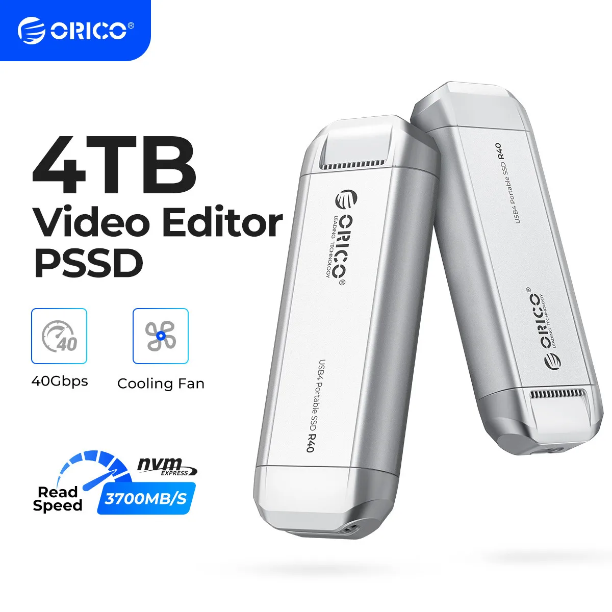 Orico Silverstone Ssd Portatile 3500 Mb/S Unità A Stato Solido Esterna 4Tb 2Tb 1Tb Type- C Ventola Di Raffreddamento Integrata Pssd In Lega Di Allumin