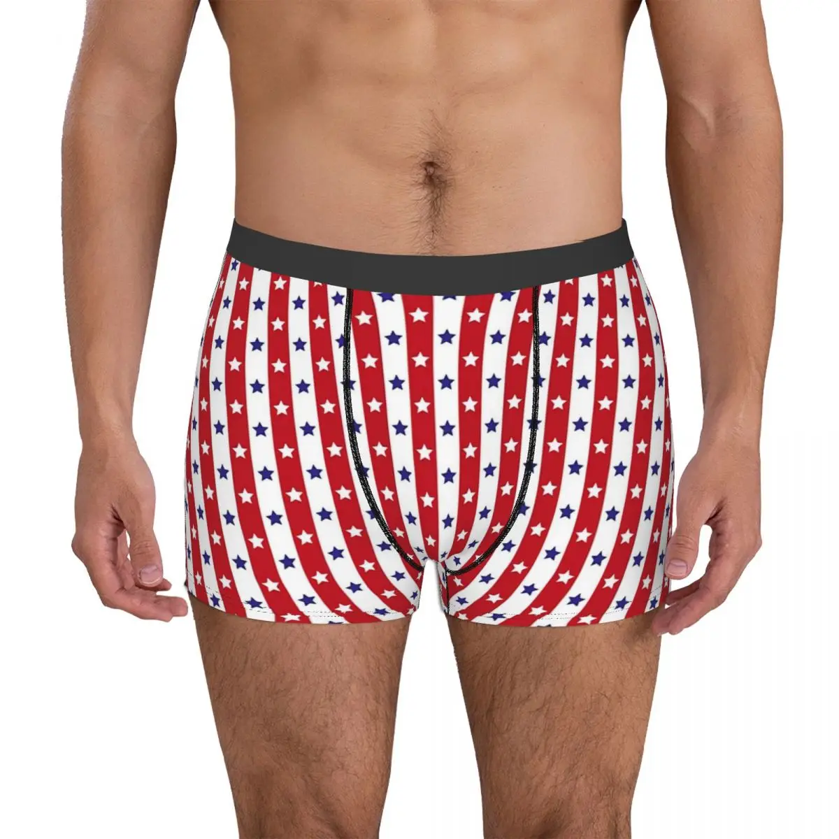 Stars And Stripes Underpants Cotton Panties Men's Underwear Ventilate Shorts