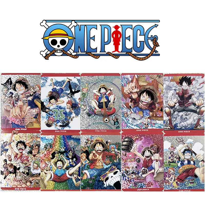 One Piece Bronzing Thick Card Rare Collection Flash Card Anime Monkey D. Rufy Cartoon Gioco Da Tavolo Giocattoli Ragazzi Regali Di Natale