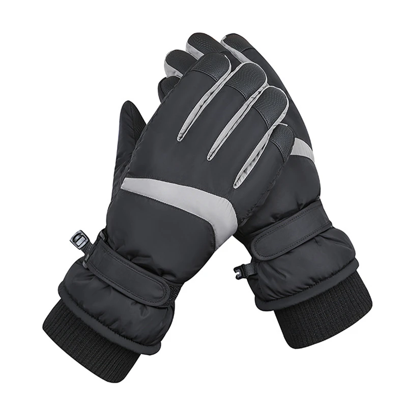 

Winter Snowboard Ski Gloves Full Finger PU Fleece Touch Screen Waterproof Motorcycle Cycling Thermal Warm Snow Gloves Men Women