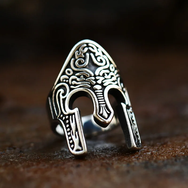 316L Stainless Steel Vintage Men Ring Ancient Warrior Roman Fashion Jewelry Gift LLBR8-609R stainless steel ring finger ring