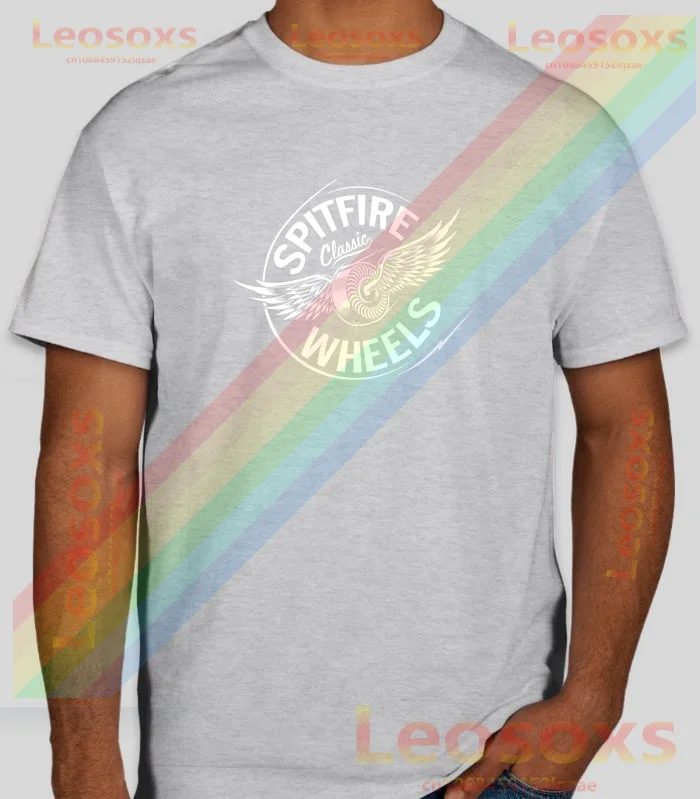 

[TEW] Summer Men's Casual Print Spitfire 100% Cotton Wheels Leosoxs T-shirt Loose Simple Breathable Women's Short Sleeve