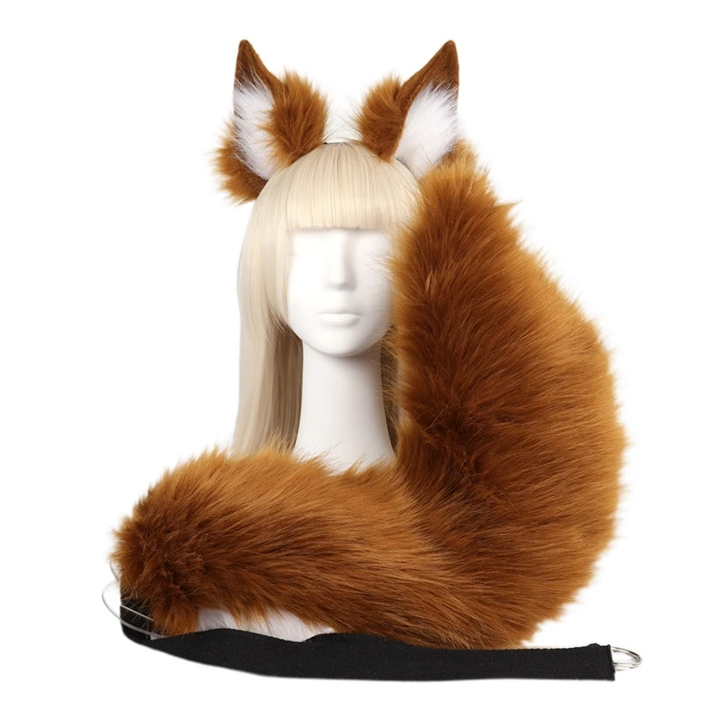 Simulación Gato Zorro Oreja Diadema Lindo Animal Lobo Pelo Bucle Lolita