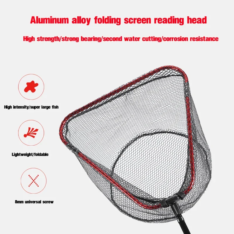 Aluminum Alloy Rubber Coated Fish Landing Net Foldable Telescopic Sea Fly Fishing  Net Floating Fishing Net 40cm/60cm/65cm - AliExpress