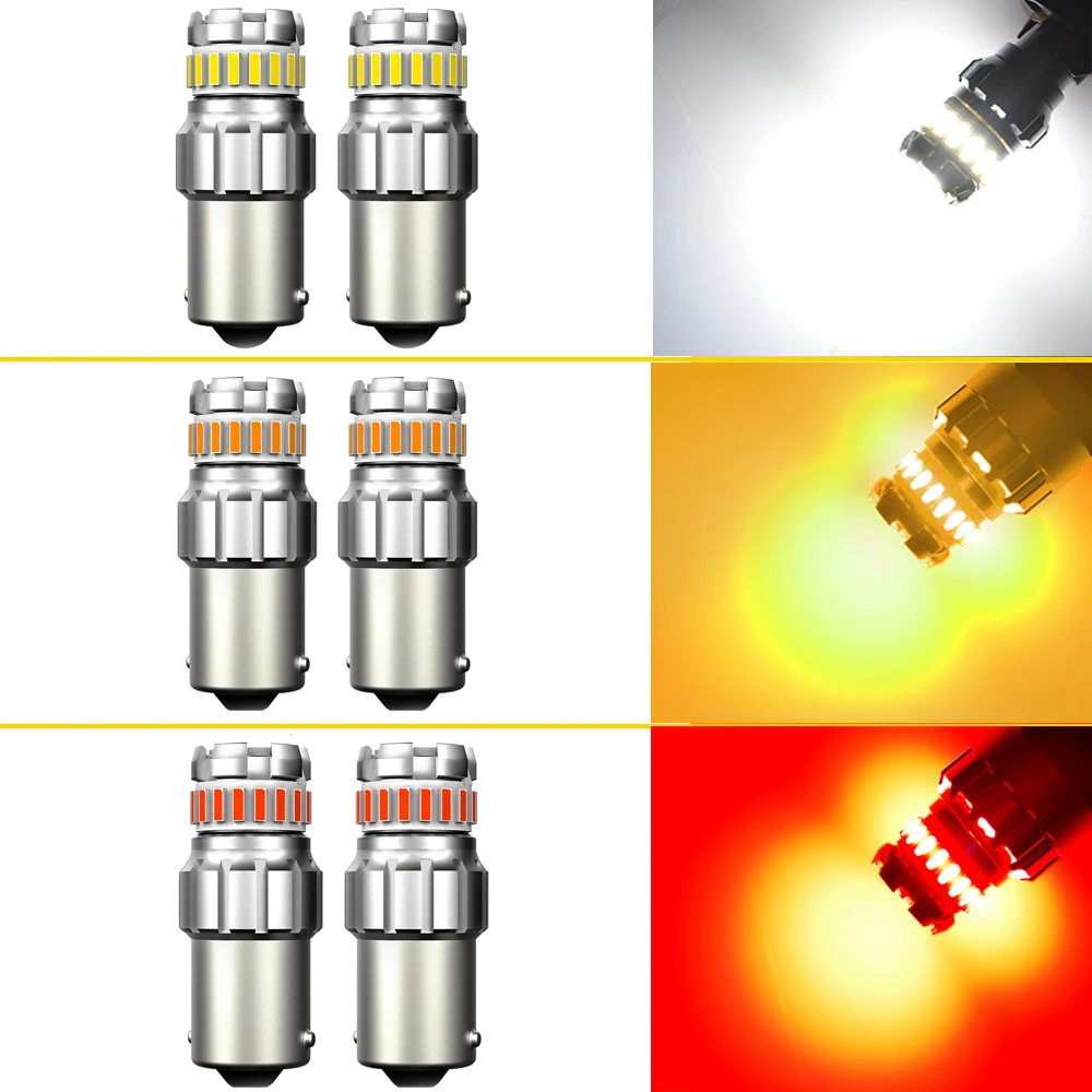 AUXITO 2Pcs ڵ LED  1156 BA15S LED    12V P21W 7506 LED  DRL ڵ  극ũ  ĸ  ȣ 