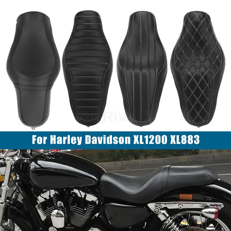 Motorcycle Black Soft Driver & Passenger Twoup Seat For Harley