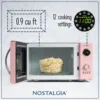 Retro Countertop Microwave Oven，Large 800W 0.9 cu ft - 12 Pre-Programmed Cooking Settings - Pink 2