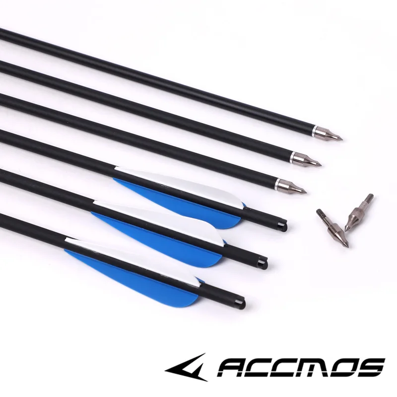 6/12/24PCS 16/20inch Crossbow Arrows Crossbow Bolts Carbon Arrows With 4  vanes Feather Hunting Archery