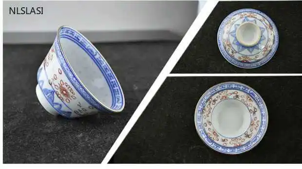 Jingdezhen Ceramic Gaiwan Retro Teacup handmade Tea tureen Bowl Chinese Teaware Accessories Drinkware Personal Cup 150ml