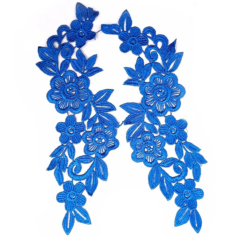 Coppia Toppe Ricamate Fiori Rossi E Blu – Termoadesive E Da Cucire, Dimensioni 6x11,5 Cm, Per Vestiti, Borse, Jeans, Idee Regalo Creative - 4
