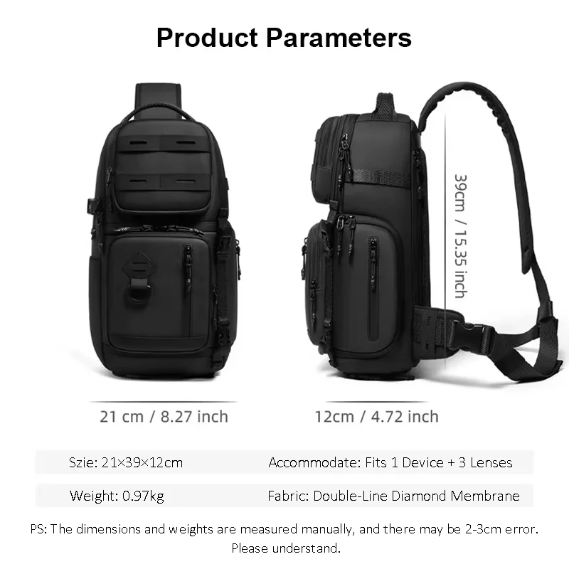 Zaino Compatto per Fotocamera, Borsa a Tracolla Professionale per Nikon, Canon, Sony - immagine 4