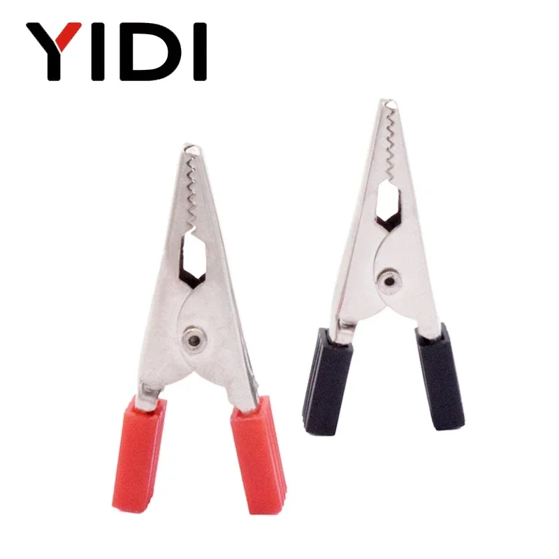 Alligator Clips Insulated 35mm 47mm 70mm Cable Battery Red Black Plastic Handle Metal Test 10pcs