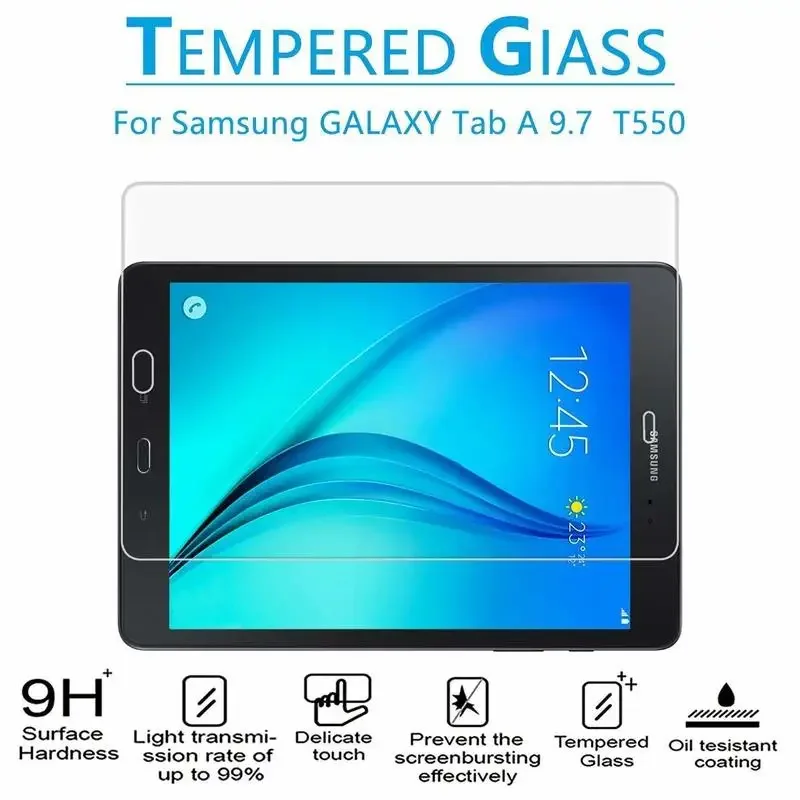 Schermo Di Protezione In Vetro Temperato Per Samsung Galaxy Tab 9.7 T550 Sm-T550 Sm-T551 Sm-T555 Tablet Vetro Taba 9.7 Pollici T550 Guardia