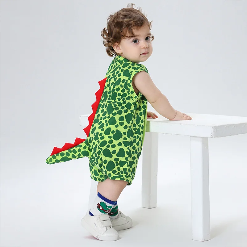 

Dinosaur Kawaii Summer Baby Boy Girls Clothes Rompers Bodysuit Cotton Sleeveless Animal Cartoon Child Overall Jumpsuits 0-3 Year