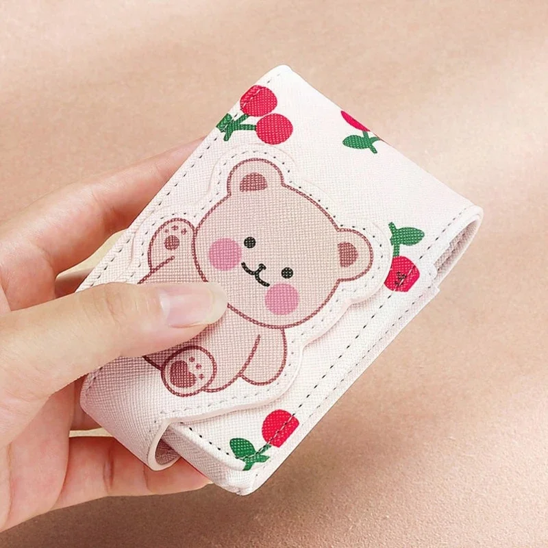1pc Little Bear Lipstick Bag with Mirror Mini Bag Girl Portable Travel Makeup and Makeup Storage Bag Blind box Small makeup bag 5