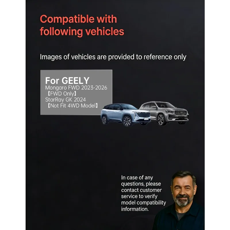BAOFENG 전면 세라믹 브레이크 패드 GEELY Mongaro FWD 2023-2026【전륜구동 전용】, StarRay GK 2024【4륜구동 모델에는 호환되지 않음】와 호환 가능