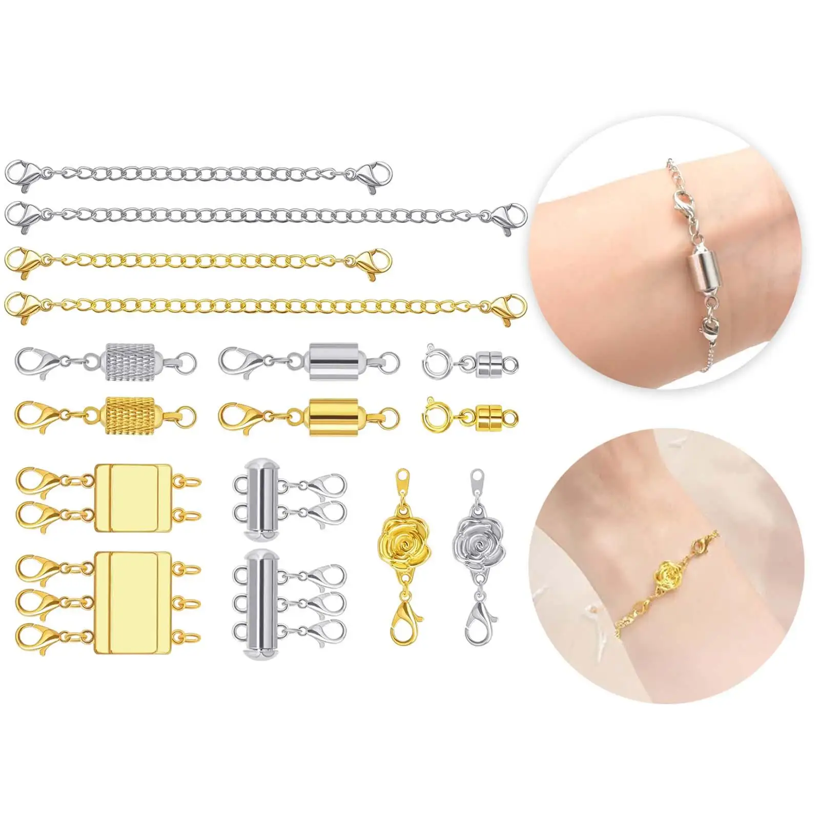 

12Pcs Magnetic Necklace Clasps and Closures Chain Extenders DIY Locking for Bracelets Necklaces Bracelet Anklets Jewelry Making