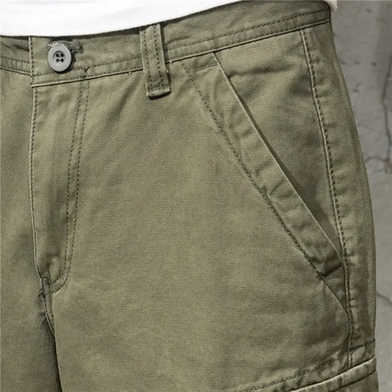 Summer all-cotton new shorts, men's camouflage camouflage casual multi pocket shorts, street hip-hop tactical shorts men shorts