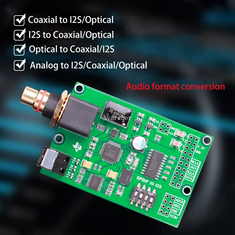 Nvarcher I2S IIS Optical Coaxial Analog Audio Signal Processing Conversion Switch Board for Amanero Italian USB Interface