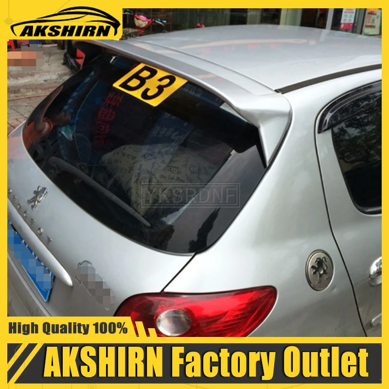 Per Peugeot 206 207 Spoiler 2008-2011 Materiale Abs Di Alta Qualità Car Rear Wing Primer Spoiler Posteriore