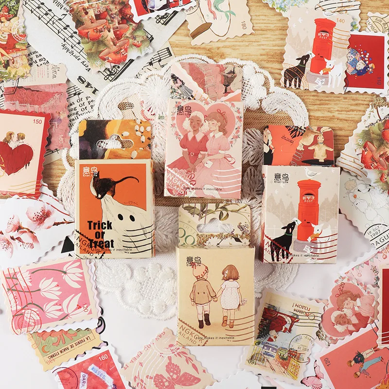 

45PCS Remote Has Your Series of Retro Art Hand Account DIY Material Decoration Stickers Cute Stickers Kawaii Stationery