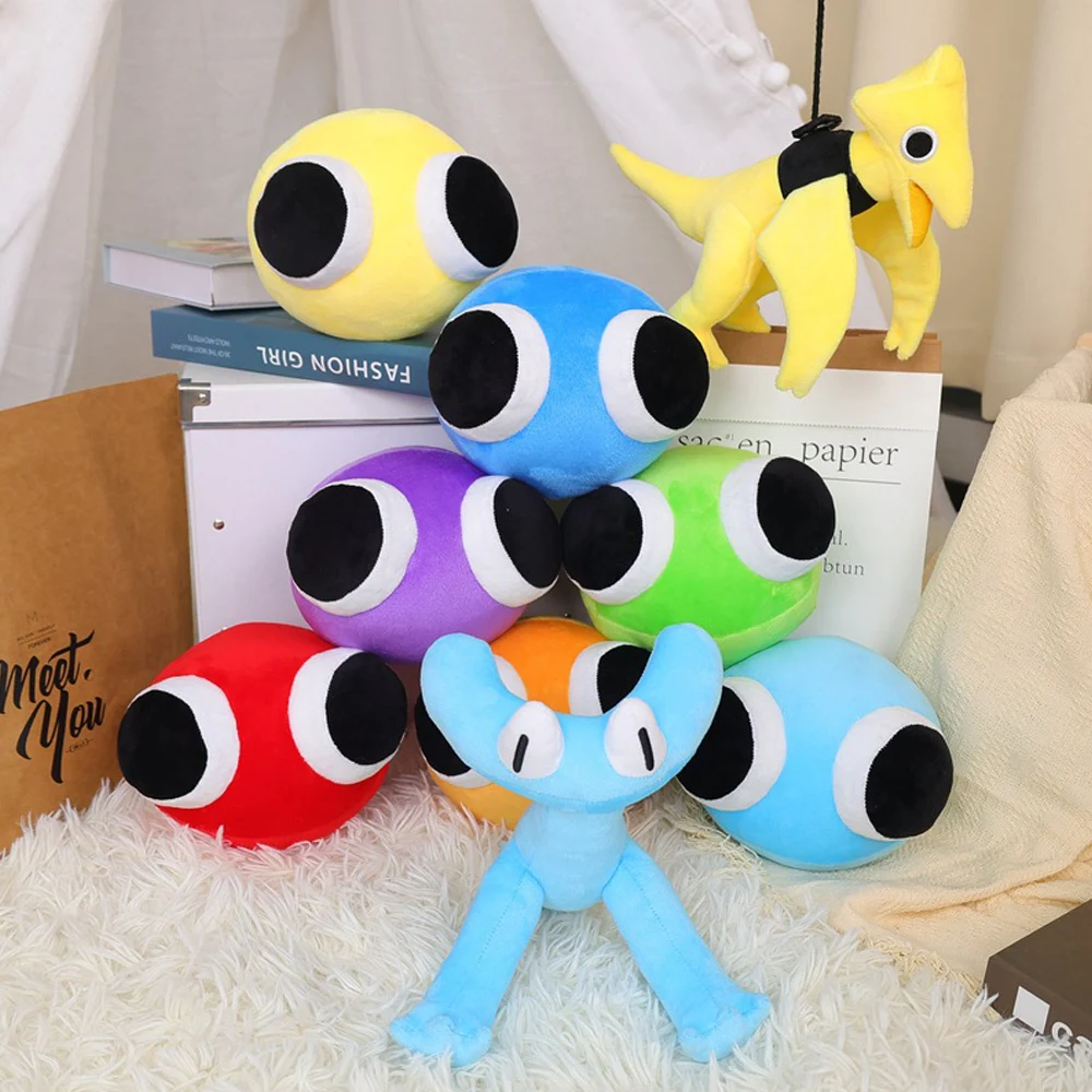 New cyan rainbow friends yellow rainbow friends plush, cyan & yellow &  lookies rainbow friends charpter 2 plush toy