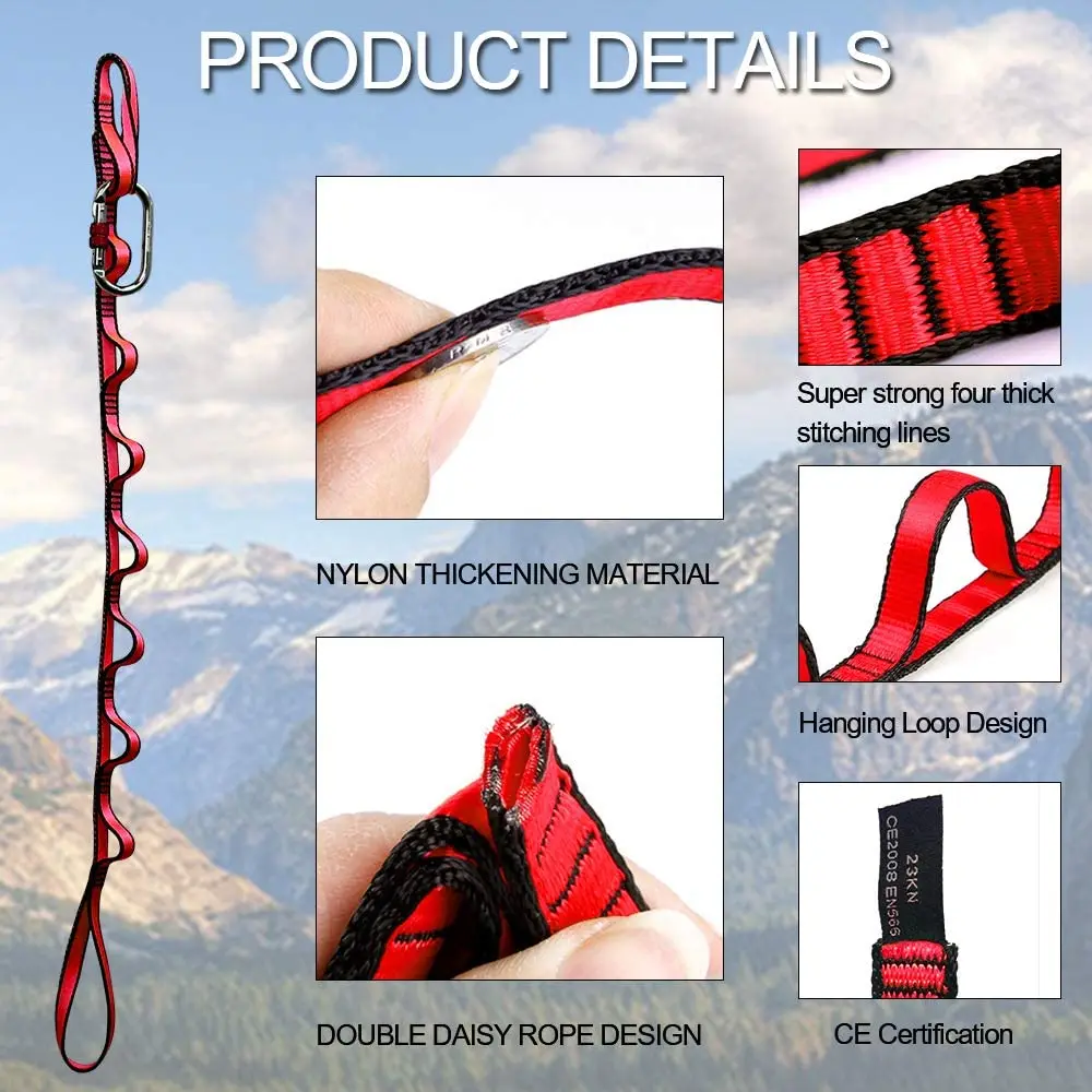 1.1/2/3/4M Yoga Hammock Extension Strap Daisy Chains Pilates Stretch Belt Adjustable Nylon Wearproof Outdoor Climbing Sling Rope