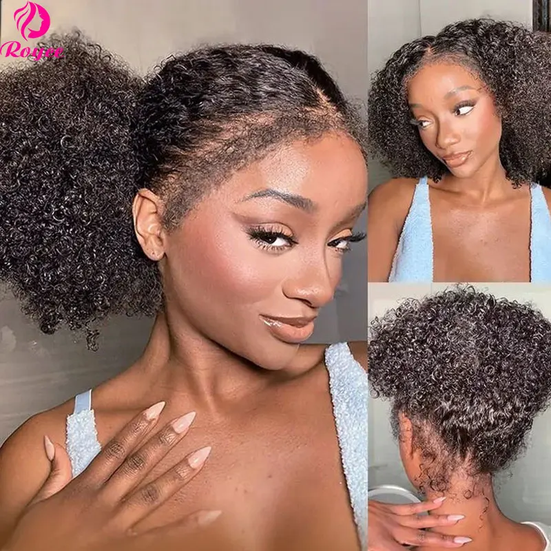 180 Density 30 Inch Human Hair 360 Kinky Curly 4C Edges Lace Front Wig Pre plucked Human Hair Wigs For Women Remy Wigs