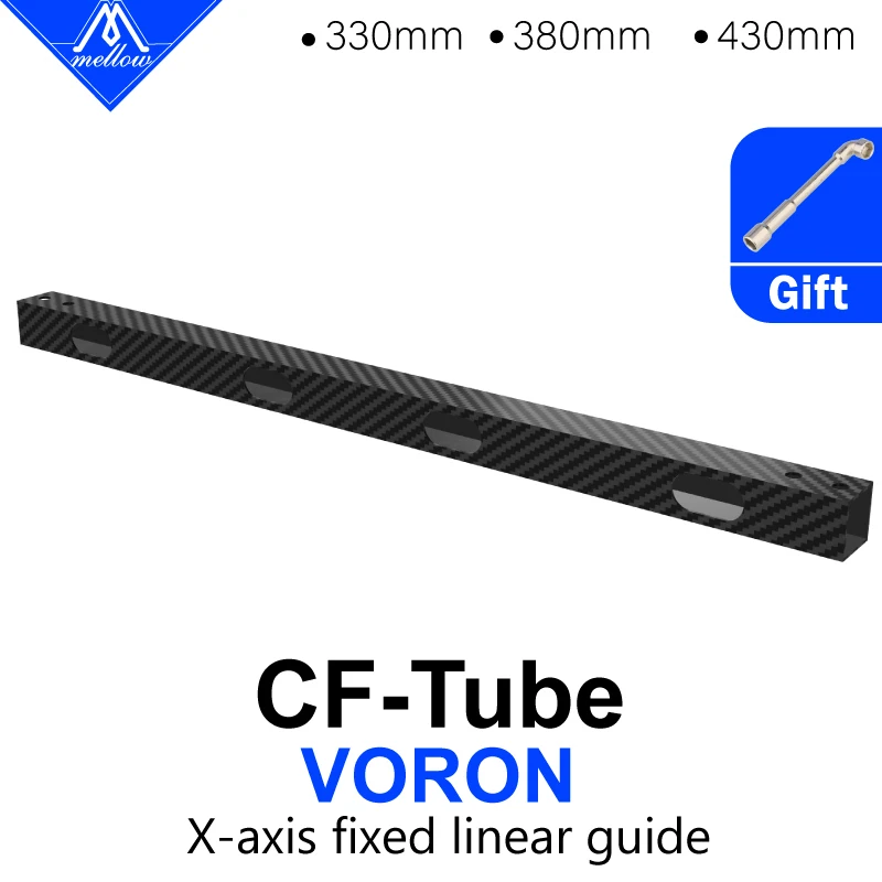 Tubo Quadrado de Fibra de Carbono Suave para Leve Cnc Voron 2.4 Impressora 3d Trident Cf-tube Mgn9 e Mgn12 1pc
