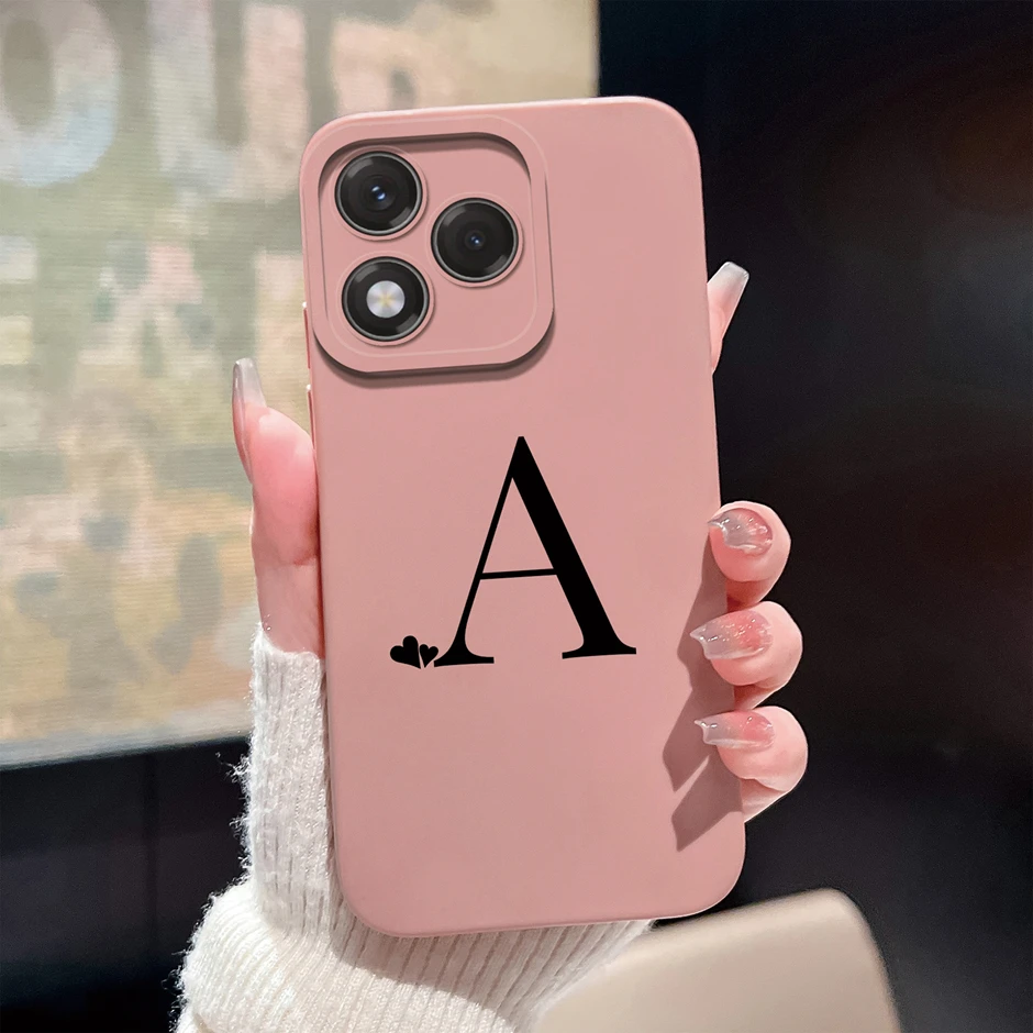 For Honor 5G Case: Shockproof Soft Silicone Slim Bumper Cover, Simplicity 26 Letter Design