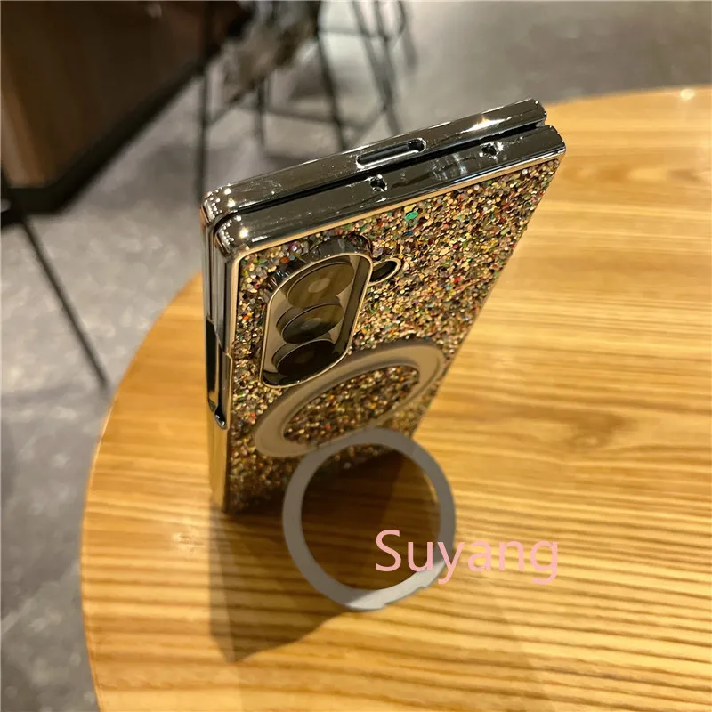 Magnetic Phone Case For Samsung Galaxy Z Fold With Ring Kickstand_voghion.com