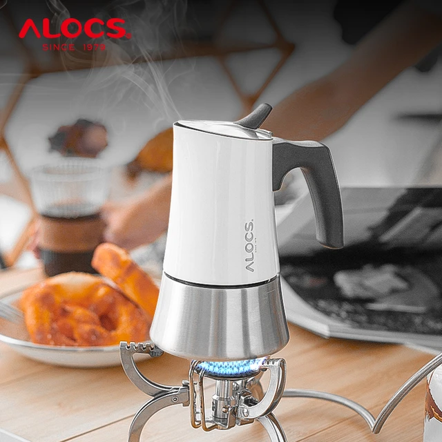 Alocs Kw-k31 Outdoor Camping Brew Coffee Stove Top Percolator Coffee Pot  For Stovetop Gas Stove Alcohol Burner 9 Cup/4 Cup - Outdoor Stove &  Accessories - AliExpress