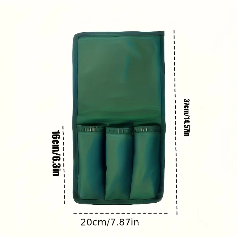 1개 정원 도구 보관 가방, 수동 도구 보관 가방, 정원용 무릎꿇이 의자 옆 도구 보관 가방, 3개 포켓 포함, 잔디밭 심기 및 도구 보관에 적합