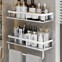 Bathroom Shelf 30/40/50 cm Kitchen Wall Shelf Shower Holder Storage Rack Towel Bar Robe Bathroom Accessorie 1