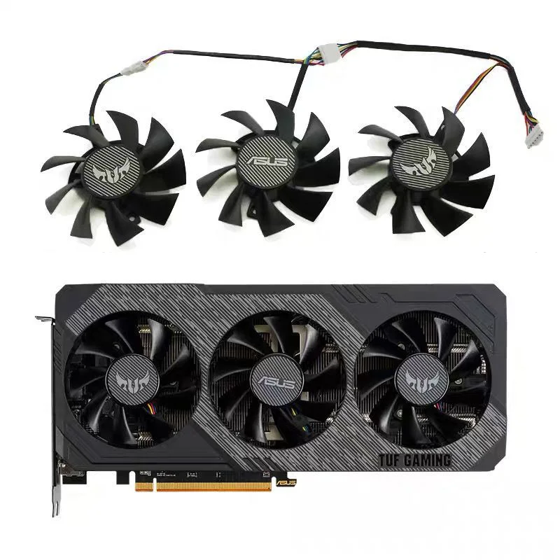 Placa Gráfica Ventilador de Refrigeração Fd8015u12d 75 mm para Asus Gtx 1660 ti 1660 Super rx 5700 xt Tuf x3 oc