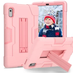 Shockproof Armor Case with Built - in Kickstand - 3 - in - 1 Protective Shell for M9 TB310FU TB310XU (Rose Gold)