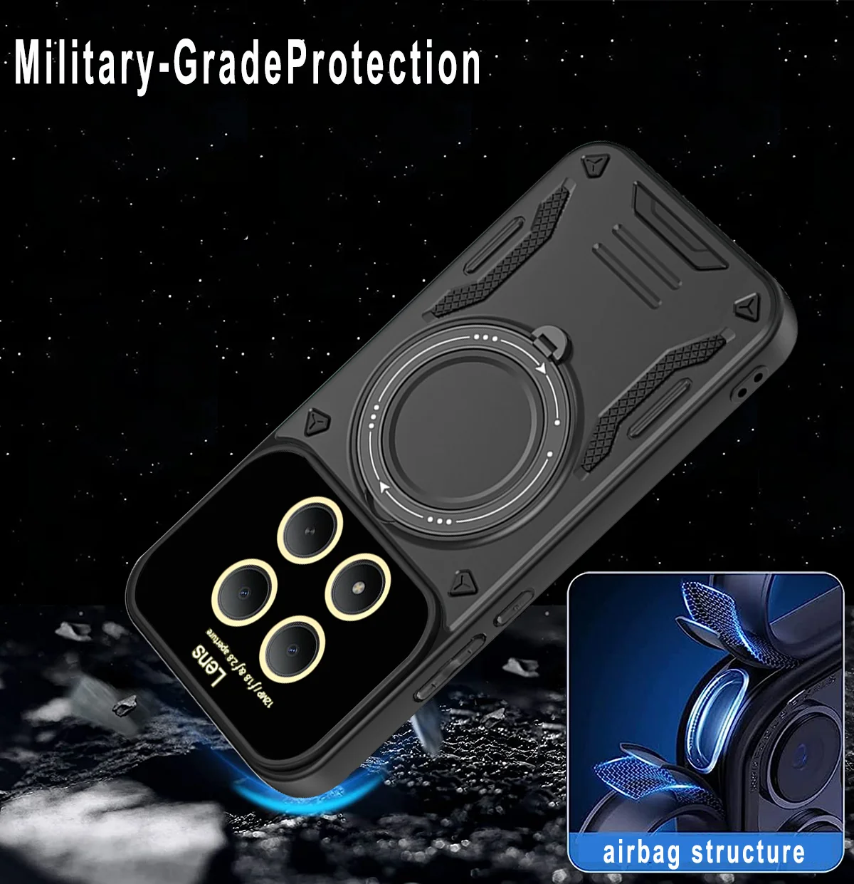 360-Degree Rotating Magnetic Bracket Armored Phone Case with Magsafe Protective Cover