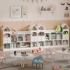 Castle Shape Children's Bookshelf, Kids Bookcase Display Case Kids Toy Storage Organizer Multifunctional Storage Cabinet 4