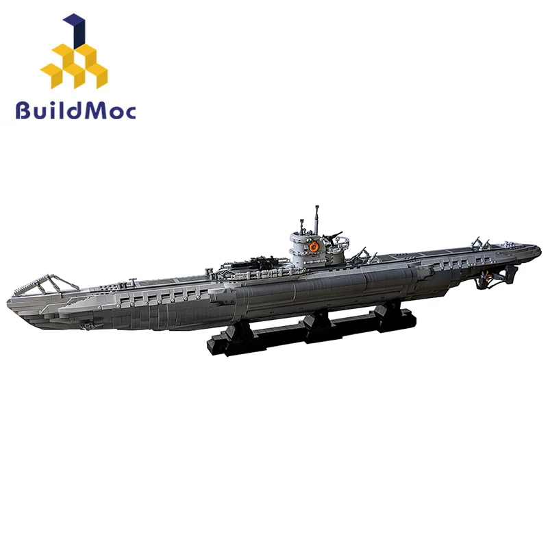 Buildmoc U-Boat Type Viic Submarine Building Block Set World War Ii Warship Boat Brick Game Toy Bambini Compleanno Regalo Di Natale