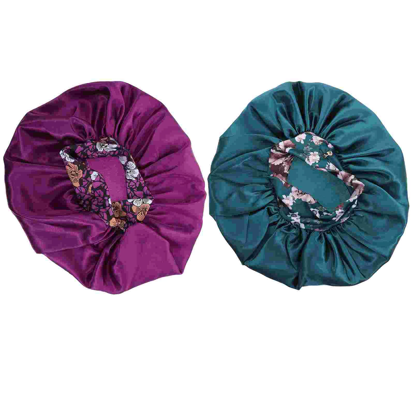 

Hair Protector Hat Wide Band Sleeping Cap Satin Shower Care Mens Hats Polyester Home