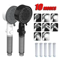 10 Modes High-Pressure Filtered Shower Head One Key Stop Water Bathroom Handheld Showerhead Portable Shower Nozzle Accessories 1