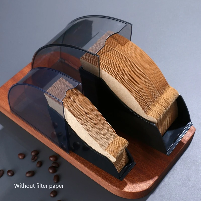 Acrylic Coffee Filter Holder with Lid - Damp-Proof Paper Dispenser and Storage Organizer
