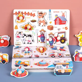 Wooden Montessori Grasp Puzzle Board 1